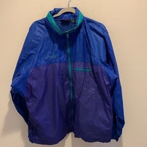American Eagle Outfitters Womans Windbreaker in Blue&Purple w/Green Zippers. XL.